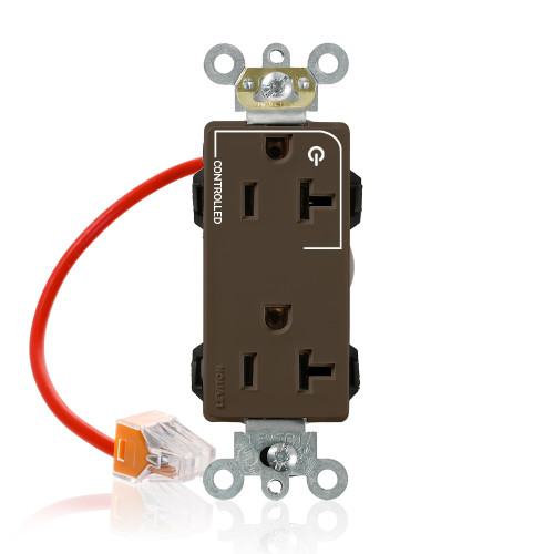 Leviton M1636-1C Lev-Lok Marked "Controlled" Split Circuit Duplex Receptacle