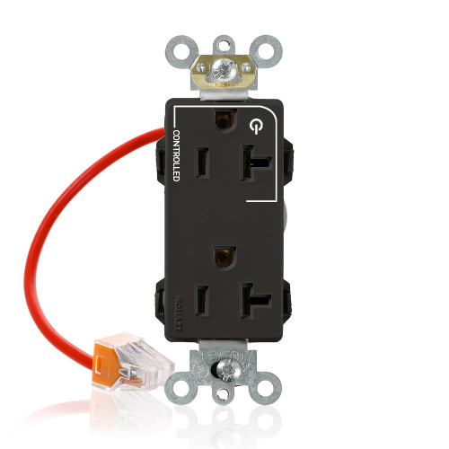 Leviton M1636-1CE Lev-Lok Marked "Controlled" Split Circuit Duplex Receptacle