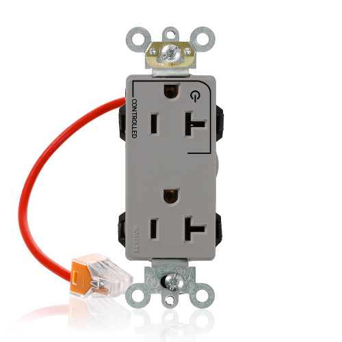 Leviton M1636-1CG Lev-Lok Marked "Controlled" Split Circuit Duplex Receptacle