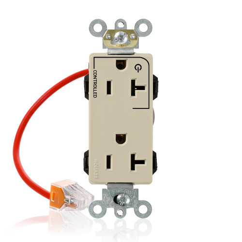 Leviton M1636-1CI Lev-Lok Marked "Controlled" Split Circuit Duplex Receptacle