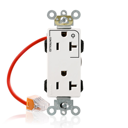 Leviton M1636-1CW Lev-Lok Marked "Controlled" Split Circuit Duplex Receptacle