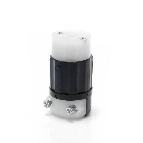 Leviton ML3-C Mini Locking Connector, 15 Amp, 125/250 Volt, Industrial Grade, Black & White