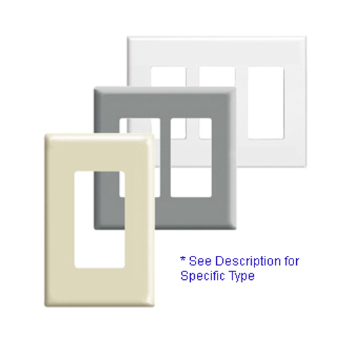 Leviton MNW31-FBI Discontinued Product. 5-Gang 3 Narrow-1 Wide Device Monet Wallplate, Fins Broken Off, Polycarbonate, Snap-On Mount, - Ivory