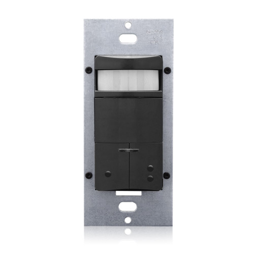 Leviton ODS0D-IAE Occupancy Sensor, Dual Relay, PIR, Wall Switch, 2100SF, 120-277V, Black, Made in USA, Decora¨