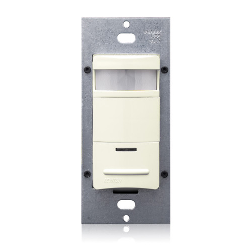 Leviton OSS10-IDT Discontinued Vacancy Sensor with LED NightLight, PIR, Wall Switch, 2100SF, 120-277V, Light Almond, Decora¨