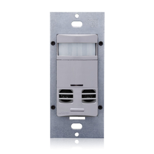 Leviton OSSMT-GDG Occupancy Sensor, Multi-Technology (PIR Sensor / Ultrasonic Sensor), Wall Switch, 2400SF, 120-277V, No Neutral, Grey, Self-Adaptive, Decora¨