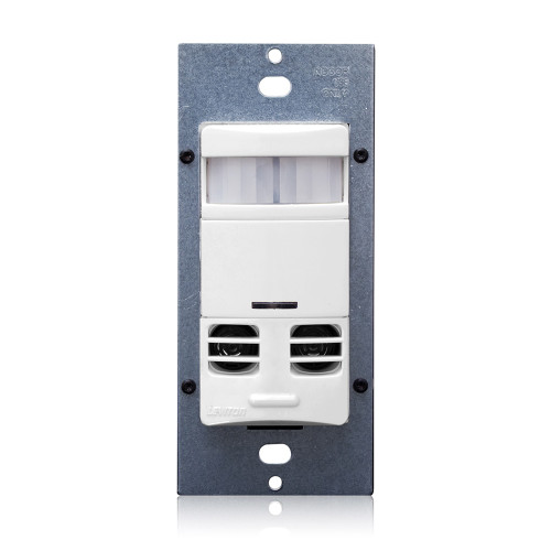 Leviton OSSMT-GDW Occupancy Sensor, Multi-Technology (PIR Sensor / Ultrasonic Sensor), Wall Switch, 2400SF, 120-277V, No Neutral, White, Self-Adaptive, Decora¨