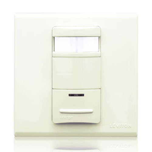 Leviton OSSNL-IFT Discontinued Occupancy Sensor with LED NightLight, PIR, 3x3 Wall Switch, 195m2, 120-240V, Light Almond, Decora¨