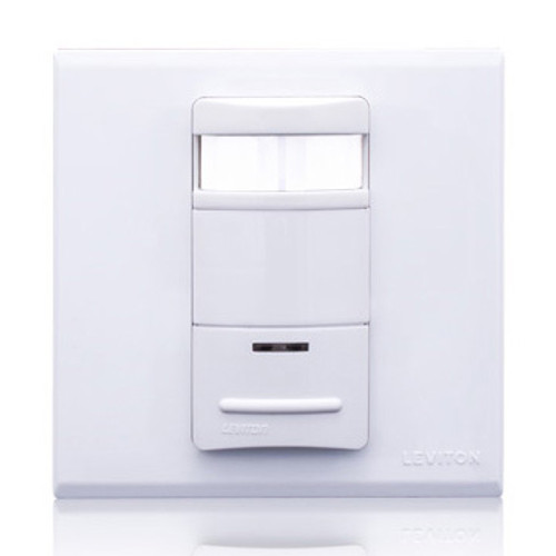 Leviton OSSNL-IFW Discontinued Occupancy Sensor with LED NightLight, PIR, 3x3 Wall Switch, 195m2, 120-240V, White, Decora¨