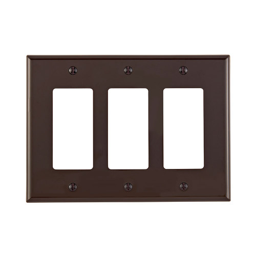 Leviton PJ263-B 3-Gang Decora Midway Wallplate