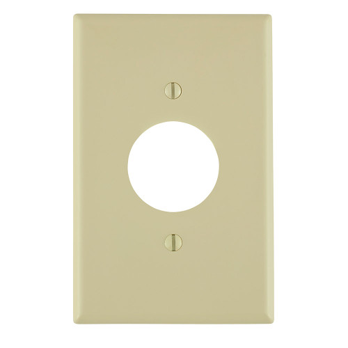 Leviton PJ7-I 1-Gang Single 1.406 Inch Hole Device Receptacle Wallplate, Midway Size, Thermoplastic Nylon, Device Mount. Ivory