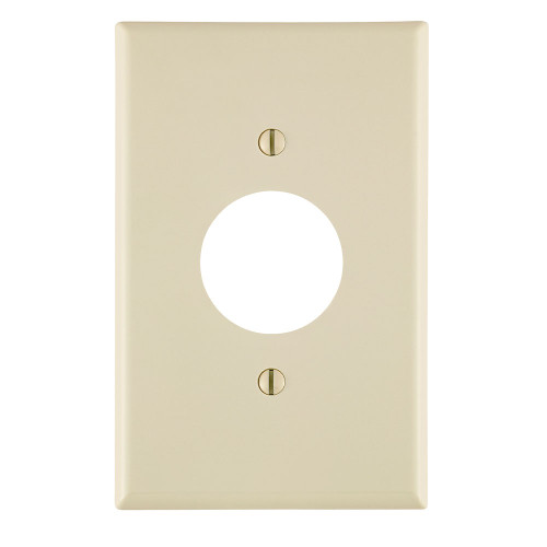 Leviton PJ7-T 1-Gang Single 1.406 Inch Hole Device Receptacle Wallplate, Midway Size, Thermoplastic Nylon, Device Mount. Light Almond