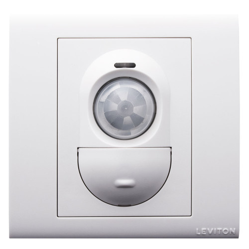 Leviton PRR11-E Occupancy Sensor, PIR, 3x3 Wall Switch, 707SF, 220-240V, Black