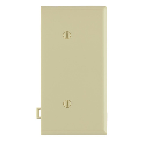 Leviton PSE14-I 1-Gang No Device Blank Wallplate, Sectional, Thermoplastic Nylon, Strap Mount, End Panel - Ivory