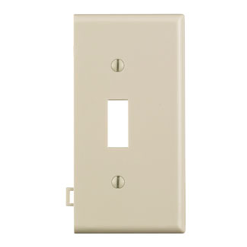 Leviton PSE1-T Sectional wallplate toggle opening, end panel. Light Almond.