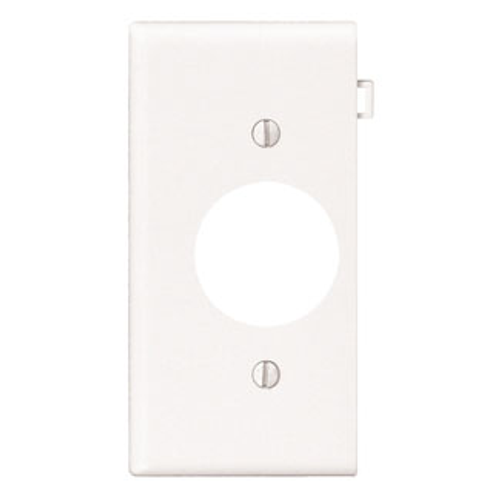 Leviton PSE7-W 1-Gang Single 1.406 Inch Hole Device Receptacle Wallplate, Sectional, Thermoplastic Nylon, Device Mount, End Panel - White