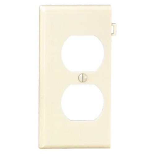 Leviton PSE8-I 1-Gang Duplex Device Receptacle Wallplate, Sectional, Thermoplastic Nylon, Device Mount, End Panel - Ivory