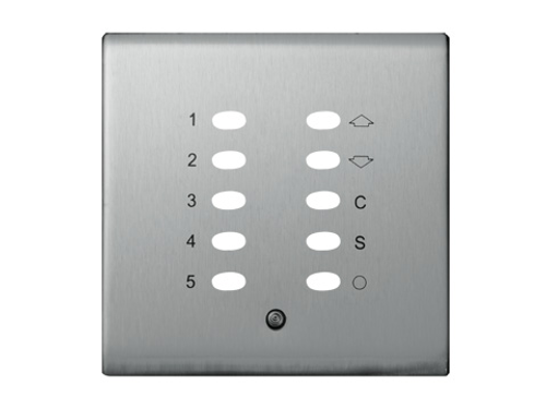 Leviton QTQDF-10L Discontinued Product. QS-Net Control Station Face Plate, 10 Button, Engraved for Dimming. Color: Satin Stainless Steel