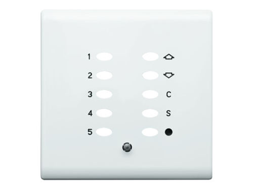 Leviton QTQDF-10W QS-Net Control Station Face Plate, 10 Button, Engraved for Dimming. Color: Gloss White