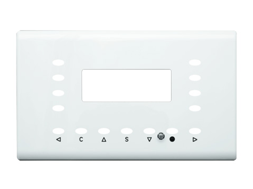 Leviton QTQDF-LW Discontinued Product. QS-Net Control Station Face Plate, LCD, Engraved for Dimming. Color: Gloss White
