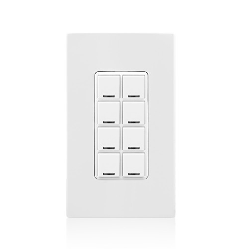 Leviton RDGSW-8CW GreenMAX¨ Digital Keypad, Light Switch, 8 Button, LumaCAN3, White