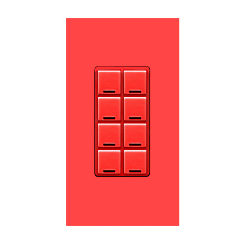 Leviton RDGSW-8ER Color Change Kit for GreenMAX¨ Digital Keypad, Light Switch, 8 Button, Red