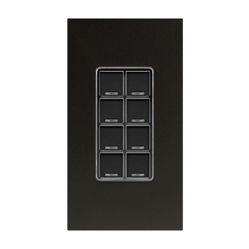 Leviton RDGSW-8FE Color Change Kit with Engraving for GreenMAX¨ Digital Keypad, Light Switch, 8 Button, Black