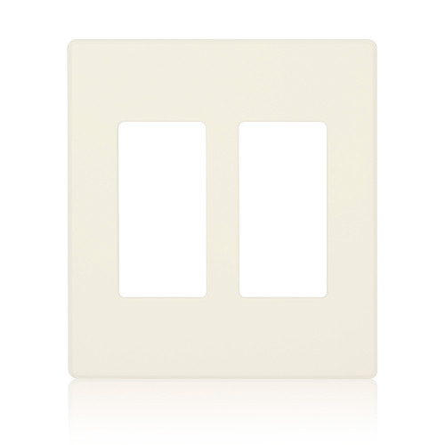 Leviton RDGSW-M2T Wall Plate for GreenMAX¨ Keypad Light Switch, 2 Gang, Engraved, Light Almond