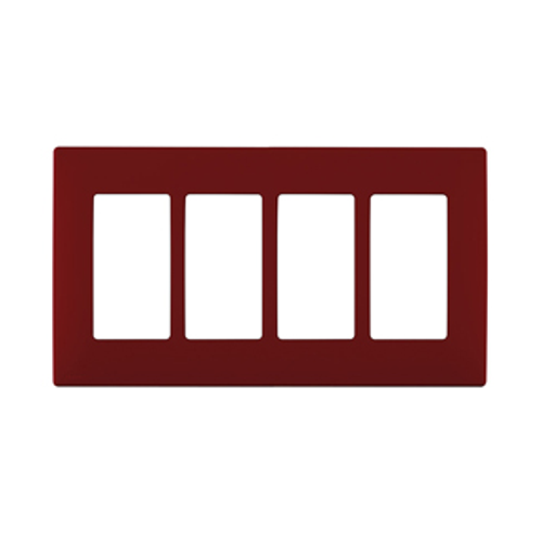 Leviton REWP4-RE Renu¨ 4-Gang Screwless Snap-On Wallplate