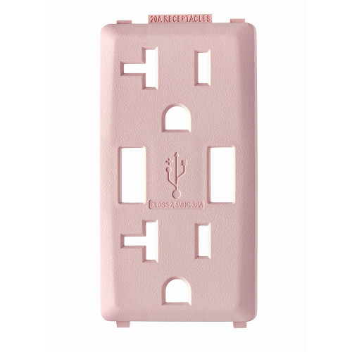 Leviton RKAA2-FP Leviton Renu Color Change Kit RKAA2 for Renu 20A USB Charger/Tamper-Resistant Receptacle/Outlet - Fresh Pink Lemonade