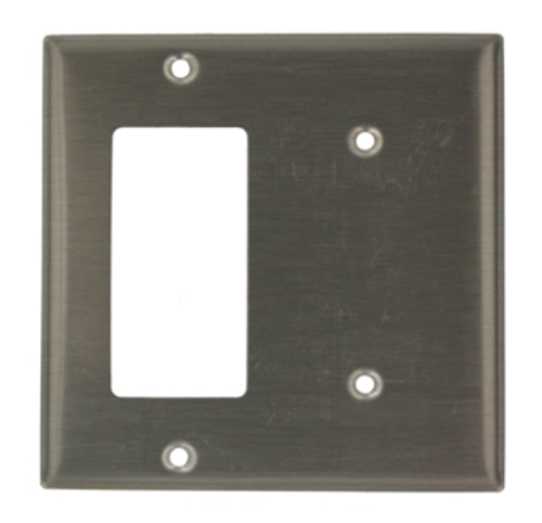 Leviton S1426-N 2-Gang Stainless Steel Wallplate Leviton S1426-N 2-Gang Stainless Steel Wallplate