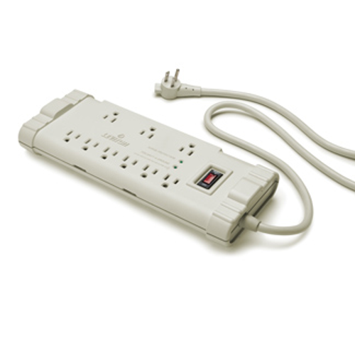 Leviton S2000-PS Office grade surge strip with ABS plastic enclosure; 120V/15A; 6 ft cord with 5-15Pplug; (9) NEMA 5-15R outlets; 62.5kA Max Surge Current; 2020 Joules - BEIGE