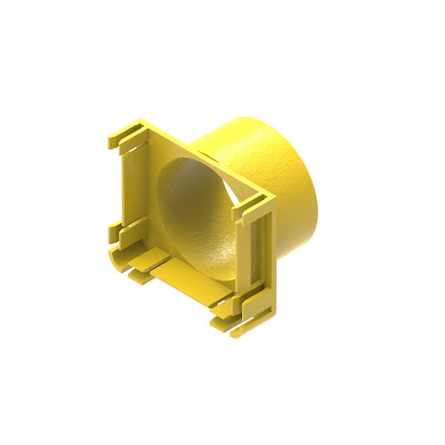 Leviton S2END-OUT 2x2 End Cap (1 x 50mm dia opening), Yellow