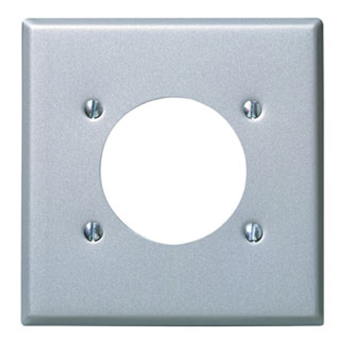 Leviton S701-40 2-Gang Power Receptacle Wallplate, Flush Mount, 2.465 Inch Dia. Opening, Standard Size, Device Mount, 302 Stainless Steel