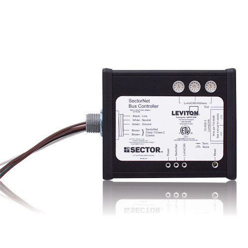 Leviton SBP00-M Discontinued Product. Sector¨ Bus Controller/Power Supply, 120-277V, 50/60Hz, Title 24 compliant, ASHRAE 90.1 compliant