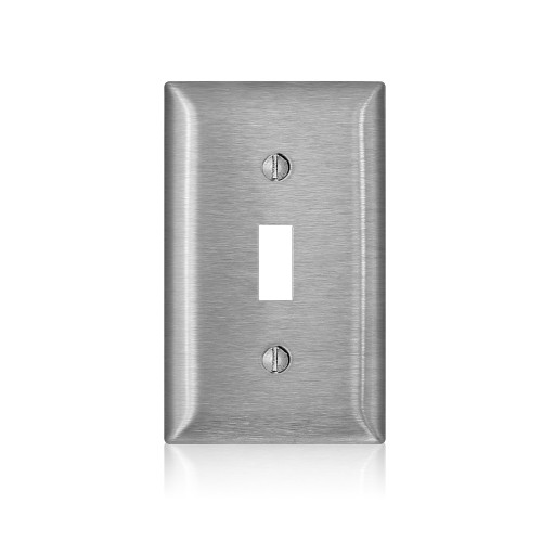 Leviton SL1 1-Gang Magnetic Stainless Steel Toggle Switch Wallplate, Standard Size C-Series