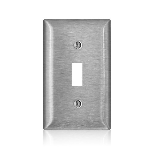 Leviton SS1-40 1-Gang Non-Magnetic Stainless Steel Toggle Switch Wallplate, Standard Size C-Series