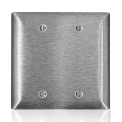 Leviton SSJ23-C40 2-Gang Non-Magnetic Stainless Steel Blank Wallplate, Midway Size C-Series