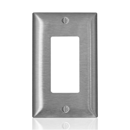 Leviton SSJ82-C40 1-Gang Non-Magnetic Stainless Steel Decora/Decora Plus/GFCI Wallplate, Midway Size C-Series