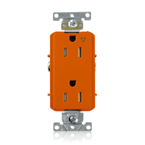Leviton T1626-IG Tamper-Resistant Isolated Ground Decora Plus Receptacle, 15 Amp, 125 Volt