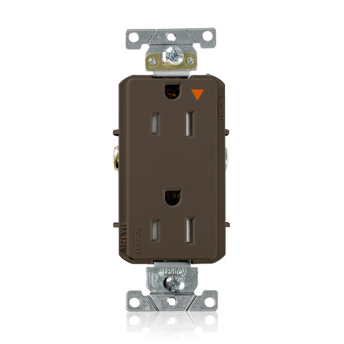 Leviton T1626-IGB Tamper-Resistant Isolated Ground Decora Plus Receptacle, 15 Amp, 125 Volt