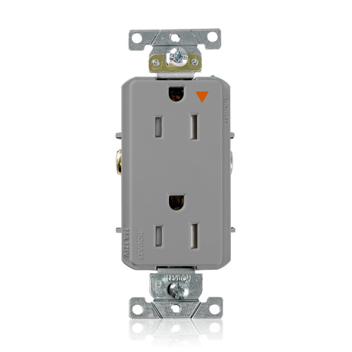 Leviton T1626-IGG Tamper-Resistant Isolated Ground Decora Plus Receptacle, 15 Amp, 125 Volt