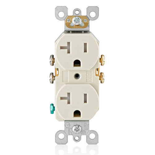 Leviton T5820-T 20 Amp Tamper-Resistant Duplex Outlet