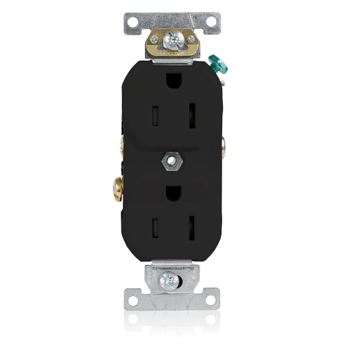Leviton TBR15-E Tamper-Resistant Duplex Receptacle, 15 Amp, 125 Volt