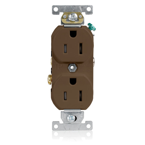 Leviton TCR15 Tamper-Resistant Duplex Receptacle, 15 Amp, 125 Volt
