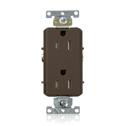 Leviton TDR15 Tamper-Resistant Decora Plus Receptacle, 15 Amp, 125 Volt