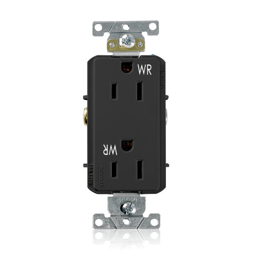 Leviton WDR15-E Weather-Resistant Decora Plus Receptacle, 15 Amp, 125 Volt