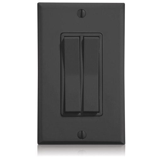 Leviton WSS0S-D9E LevNet RF 902 MHz Dual Rocker Decora Entry Station, Black