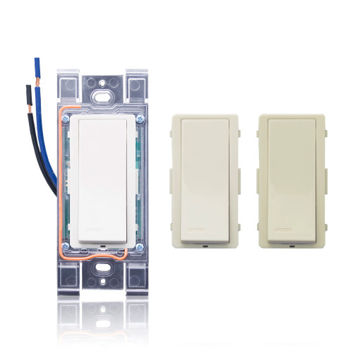 Leviton WSS10-GUZ LevNet RF Advanced Wall Switch Receiver, Non-Neutral, White, Ivory, Light Almond