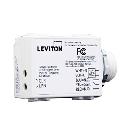 Leviton WST12-80 Discontinued Product. LevNet RF, 5-Wire 3000W Relay Receiver, Threaded Mount, 240VAC, Enabled by EnOcean¨, Title 24 compliant, ASHRAE 90.1 compliant